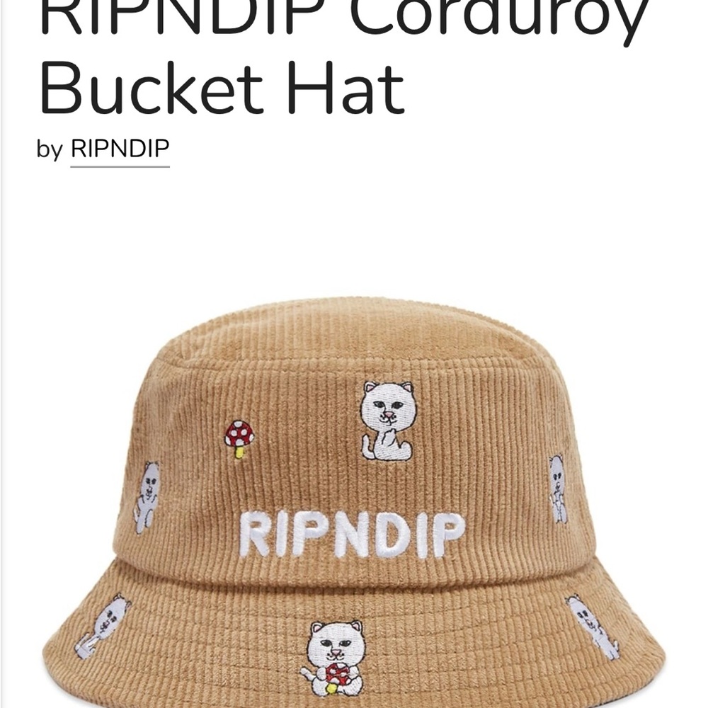 RIPNDIP Tan Corduroy Bucket Hat